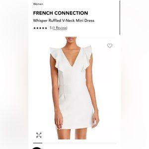 French Connection ruffle white mini dress size 8